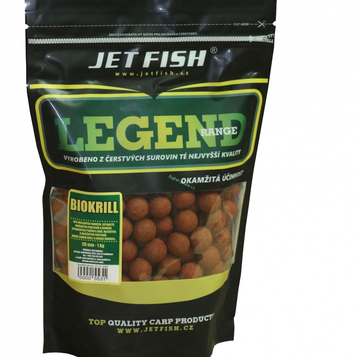 Boilie LEGEND RANGE - 1kg/20mm -  Robin red + brusinka
